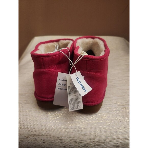 Old Navy Cozy Lined Faux Fur Winter Boots Booties Hot Pink Size 6 NWT - Picture 4 of 5